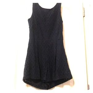 Navy Lace Romper